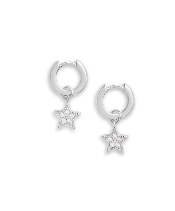 Women Earrings Olivia Burton Celestial Star Charm Huggies Silver