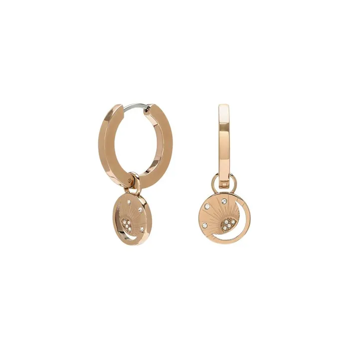 Women Earrings Olivia Burton Celestial Sun Rose Gold Plated Hoop Earrings