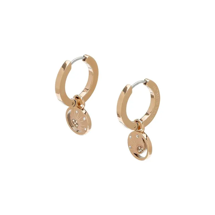 Women Earrings Olivia Burton Celestial Sun Rose Gold Plated Hoop Earrings
