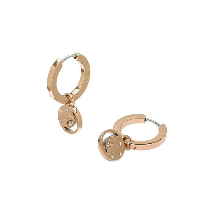 Women Earrings Olivia Burton Celestial Sun Rose Gold Plated Hoop Earrings
