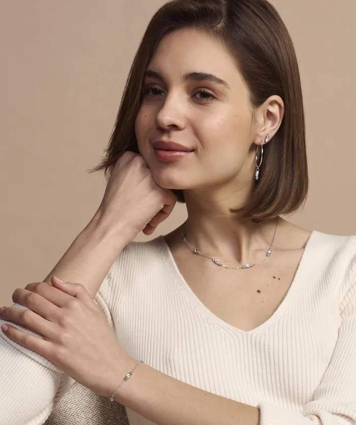 Women Earrings Olivia Burton Dainty Silver Tone Stud Earrings