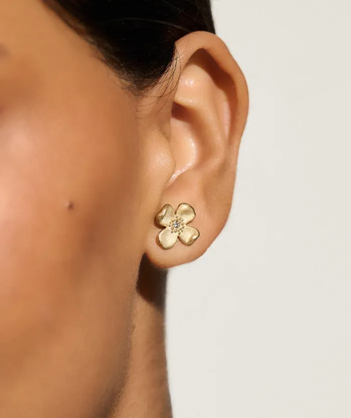 Women Earrings Olivia Burton Dogwood Flower Gold Stud Earrings