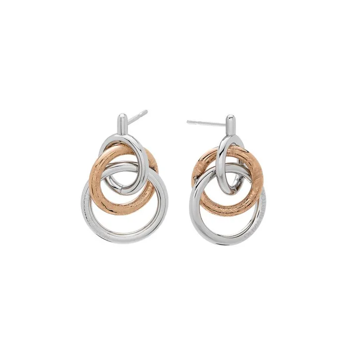 Women Earrings Olivia Burton Encircle Silver and Rose Gold Plated Earrings