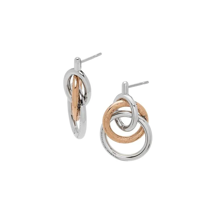 Women Earrings Olivia Burton Encircle Silver and Rose Gold Plated Earrings