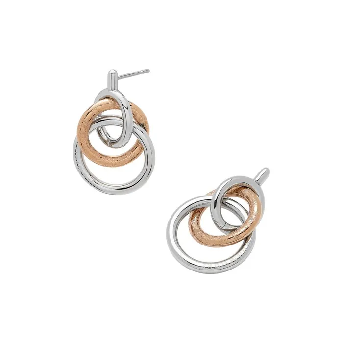 Women Earrings Olivia Burton Encircle Silver and Rose Gold Plated Earrings