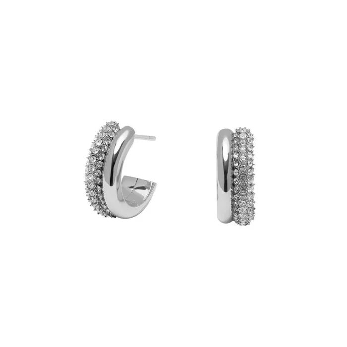 Women Earrings Olivia Burton Entwine Silver Hoop Earrings