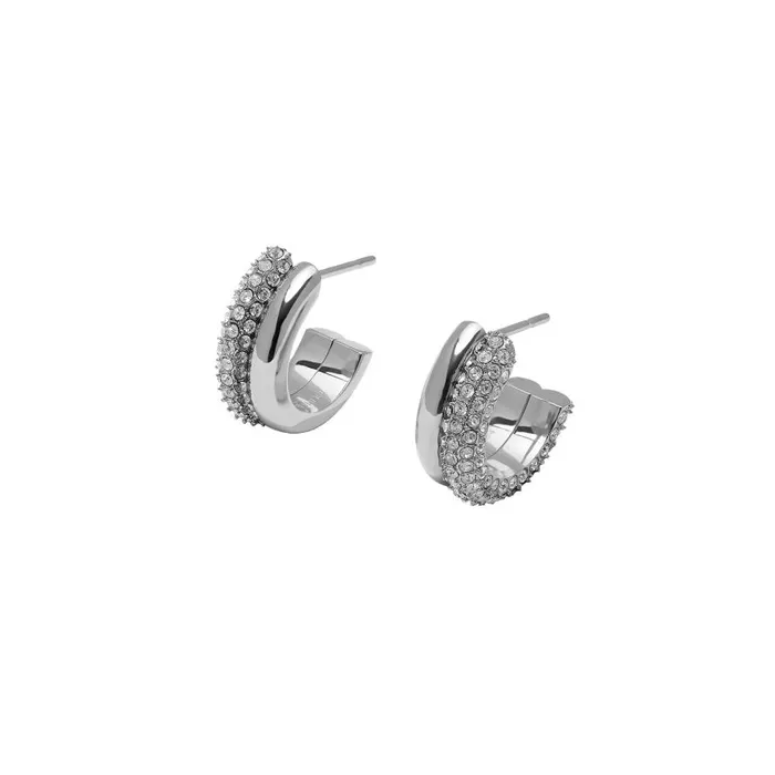 Women Earrings Olivia Burton Entwine Silver Hoop Earrings