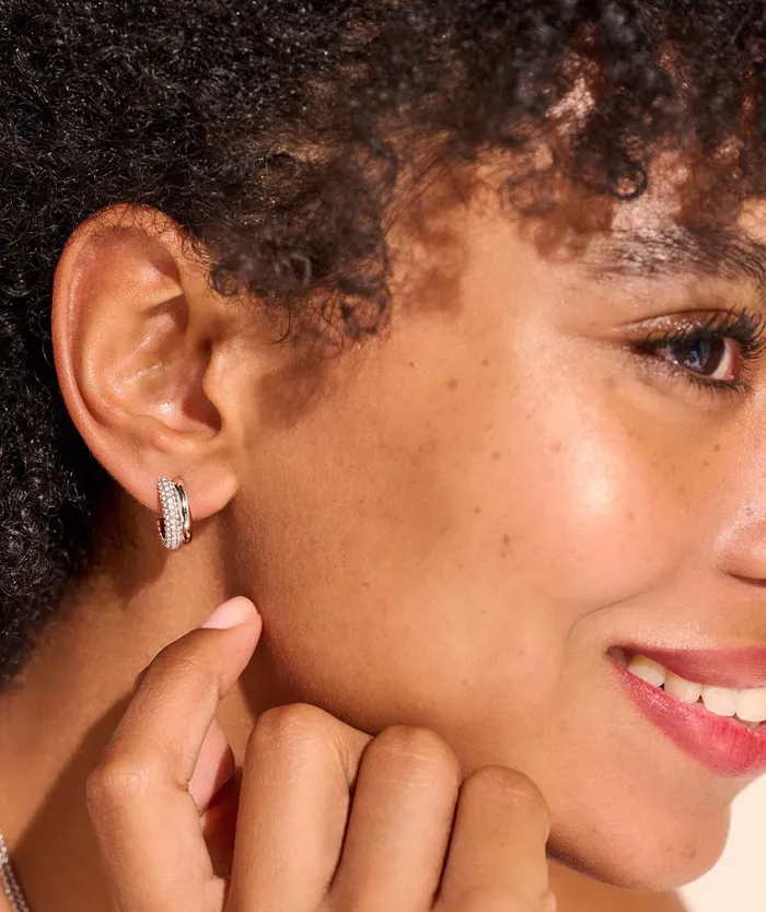 Women Earrings Olivia Burton Entwine Silver Hoop Earrings