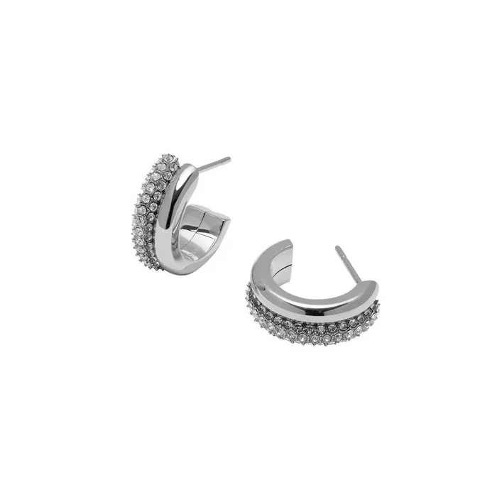 Women Earrings Olivia Burton Entwine Silver Hoop Earrings