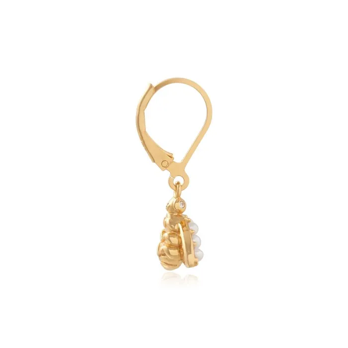 Women Earrings Olivia Burton Gold Bee Lever Back Hoops