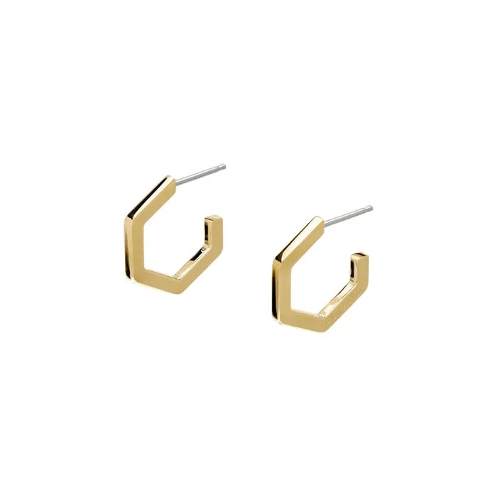 Women Earrings Olivia Burton Honeycomb Gold Plated Small Hoop Earrings