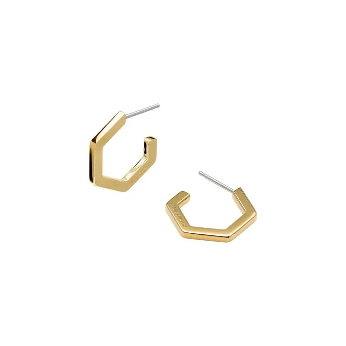 Women Earrings Olivia Burton Honeycomb Gold Plated Small Hoop Earrings