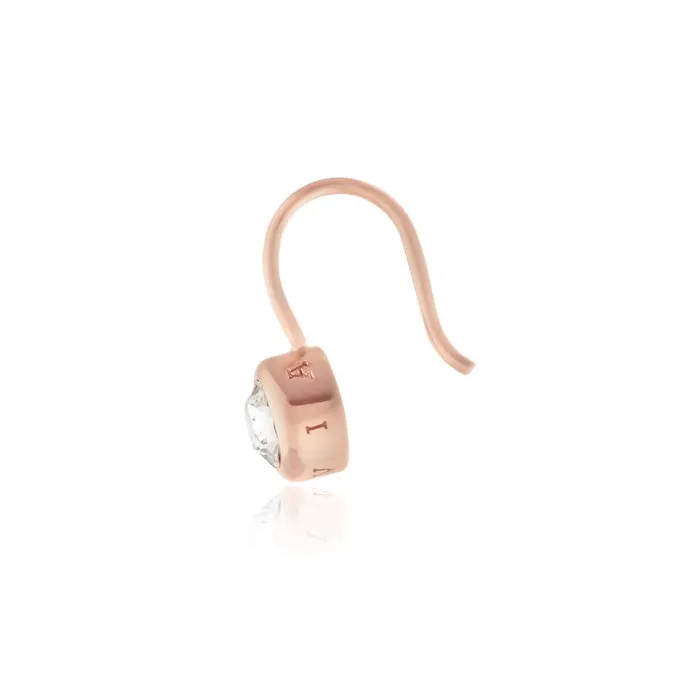 Women Earrings Olivia Burton Rose Gold Bezel Drop Earrings