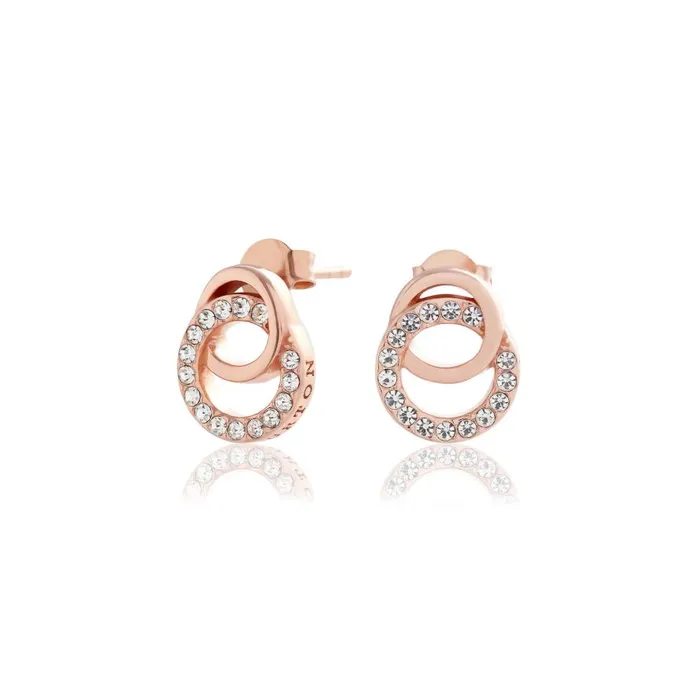 Women Earrings Olivia Burton Rose Gold Interlink Drop Stud Earrings
