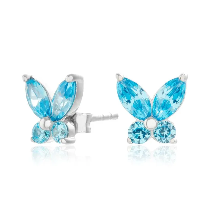 Women Earrings Olivia Burton Silver and Blue Marquise Stud Earrings