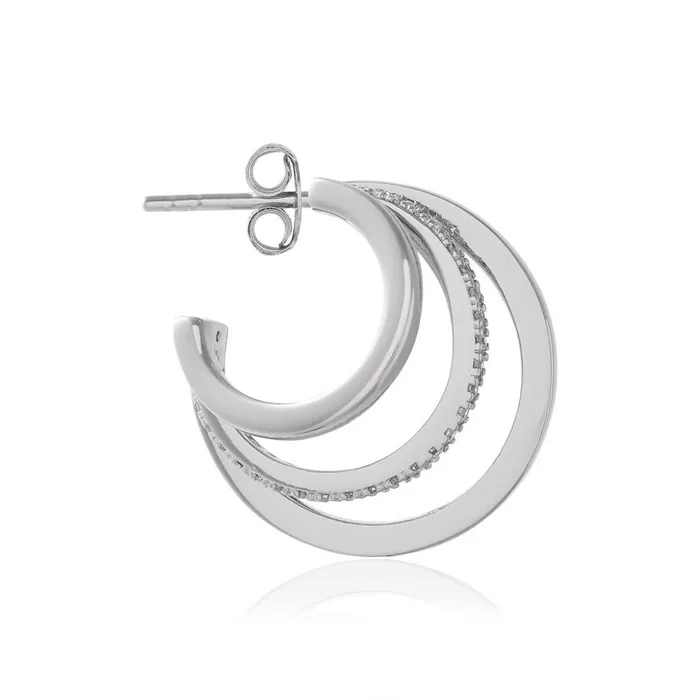 Women Earrings Olivia Burton Silver Multi Hoop Earrings