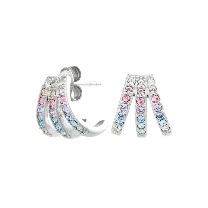 Women Earrings Olivia Burton Silver Rainbow Claw Earrings
