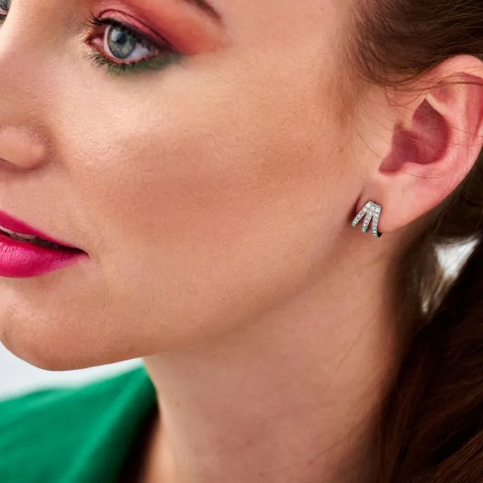 Women Earrings Olivia Burton Silver Rainbow Claw Earrings