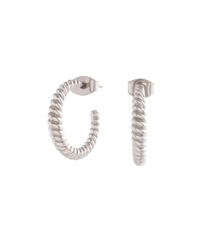 Women Earrings Olivia Burton Silver Rope Twist Hoop Earrings