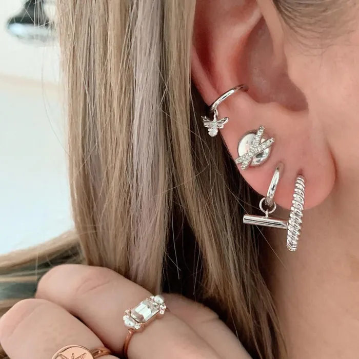 Women Earrings Olivia Burton Silver Rope Twist Hoop Earrings