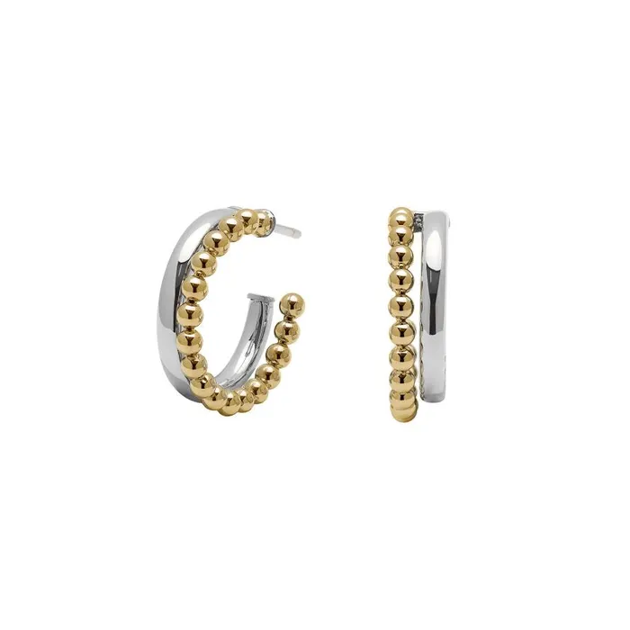 Women Earrings Olivia Burton Vintage Bead Two Tone Silver and Gold Earrings