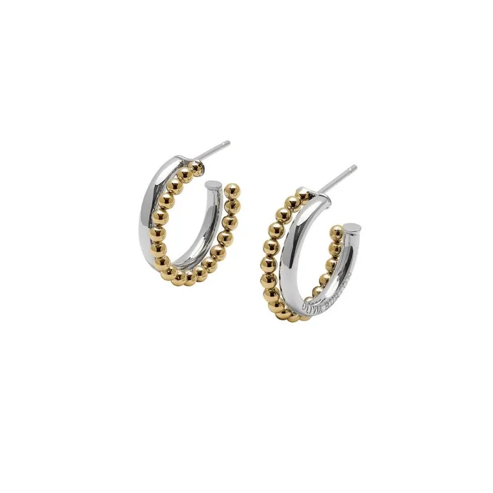 Women Earrings Olivia Burton Vintage Bead Two Tone Silver and Gold Earrings