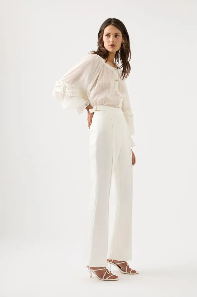 Women Elle Flared Pant Ivory Aje Pants