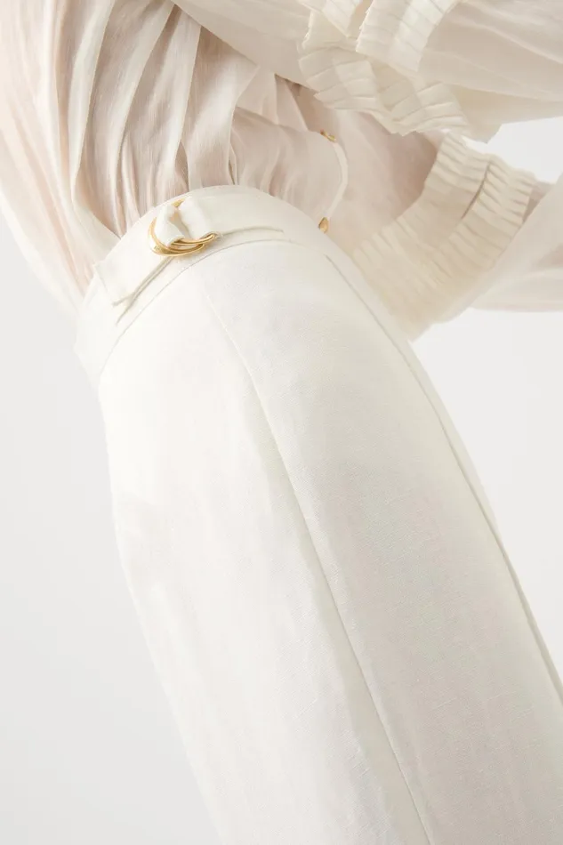Women Elle Flared Pant Ivory Aje Pants