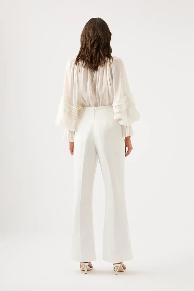 Women Elle Flared Pant Ivory Aje Pants