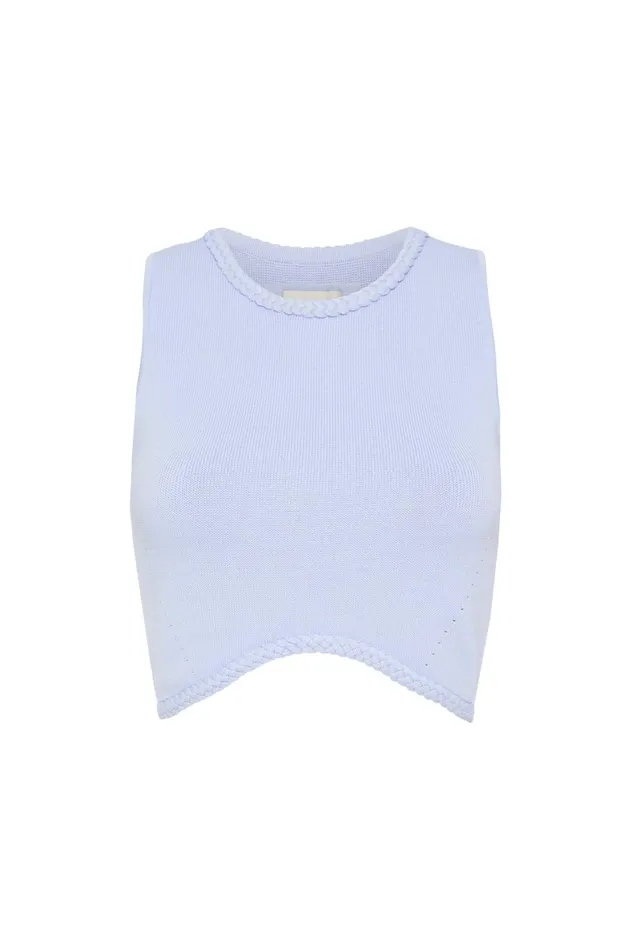 Women Elm Braided Knit Tank Top Cool Lavender Aje Body and Crepe Knit