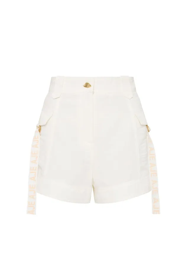 Women Escapade Ribbon Logo Short Ivory Aje Shorts