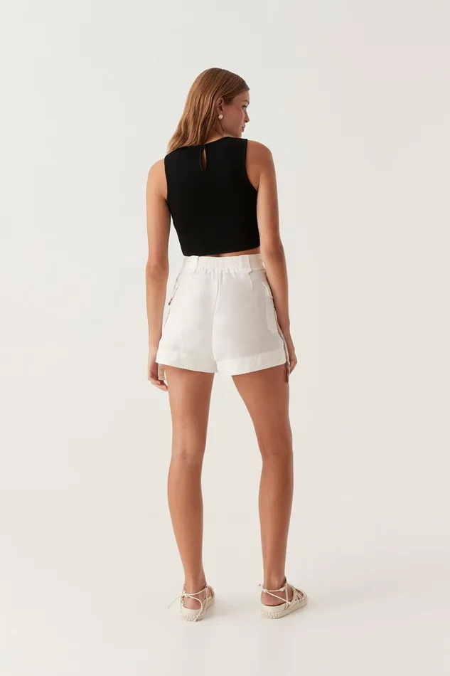 Women Escapade Ribbon Logo Short Ivory Aje Shorts