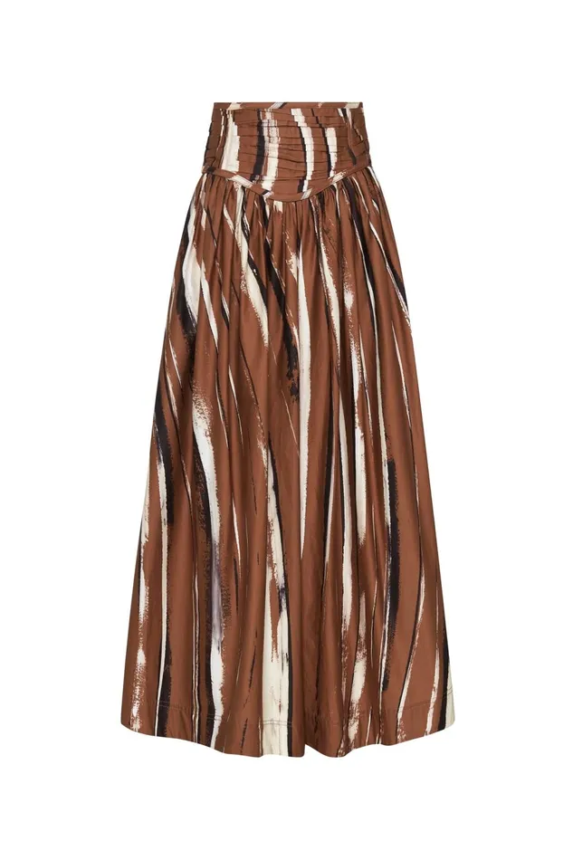 Women Estelle Midi Skirt Neutral Stripe Print Aje Skirts