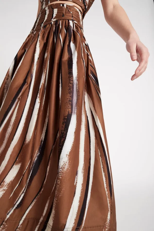 Women Estelle Midi Skirt Neutral Stripe Print Aje Skirts