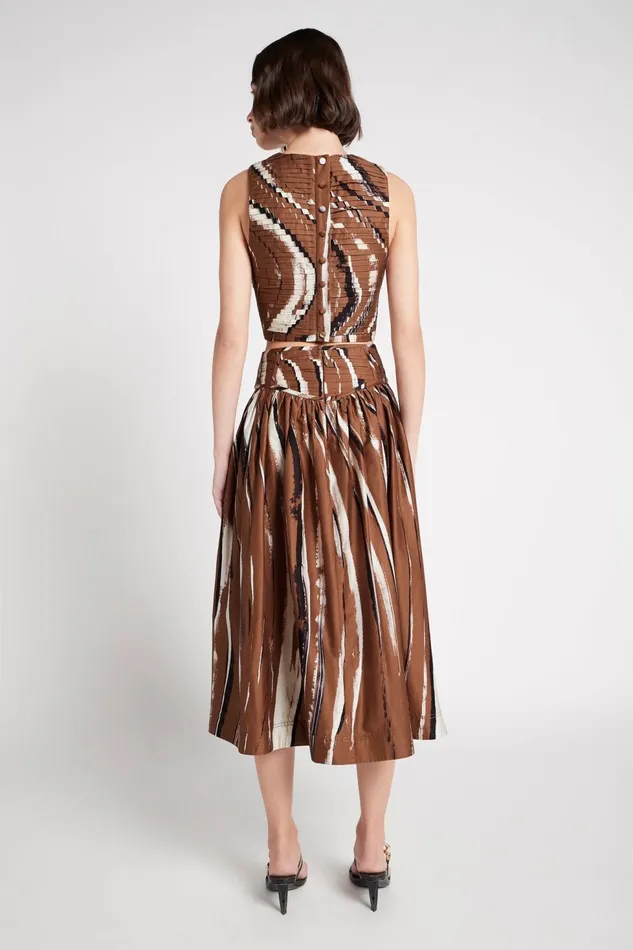Women Estelle Midi Skirt Neutral Stripe Print Aje Skirts