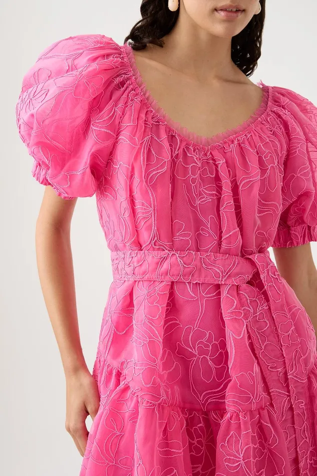 Women Evangeline Cornelli Midi Dress Protea Pink Aje Dresses