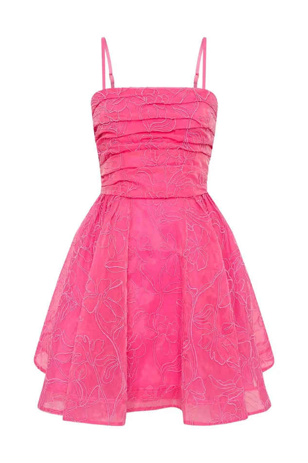 Women Evangeline Cornelli Mini Dress Protea Pink Aje Dresses