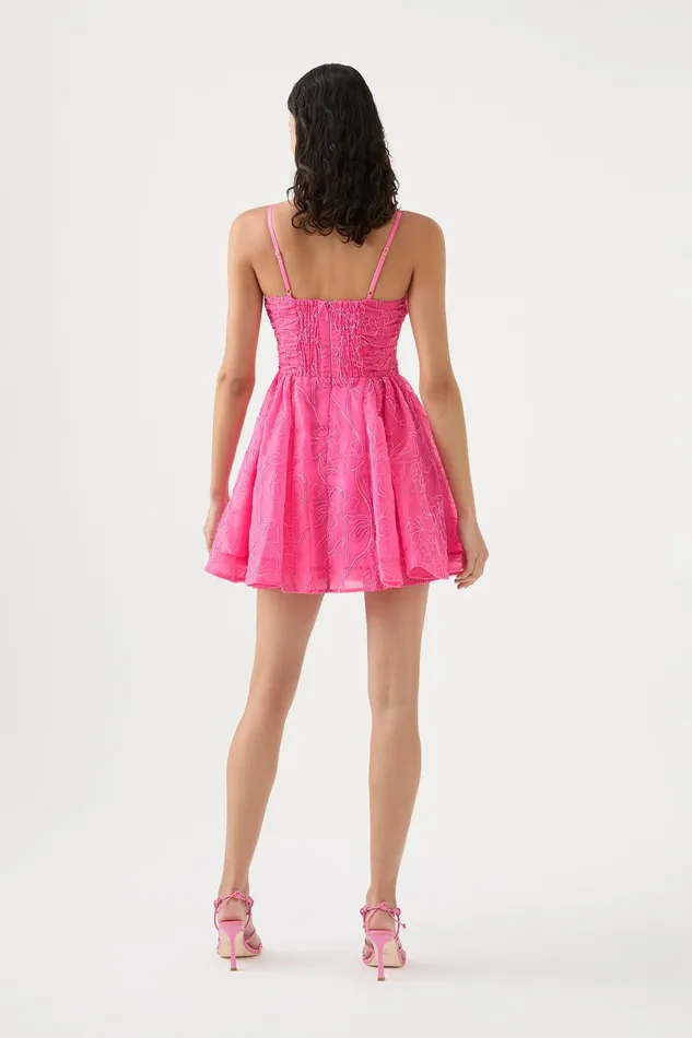 Women Evangeline Cornelli Mini Dress Protea Pink Aje Dresses