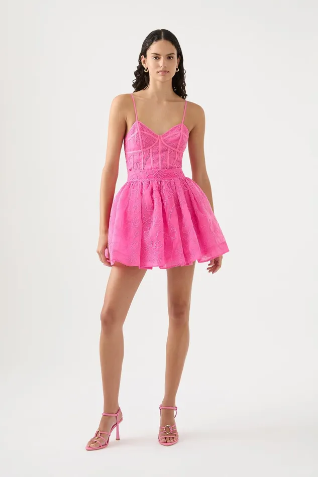Women Evangeline Cornelli Mini Skirt Protea Pink Aje Skirts