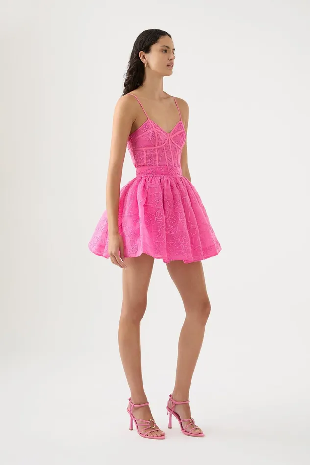 Women Evangeline Cornelli Mini Skirt Protea Pink Aje Skirts