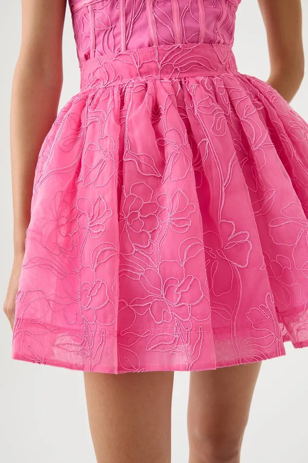 Women Evangeline Cornelli Mini Skirt Protea Pink Aje Skirts