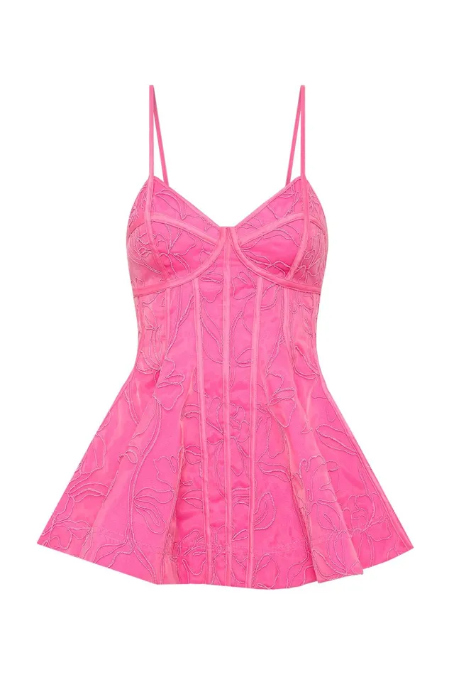 Women Evangeline Flared Camisole Top Protea Pink Aje Tops