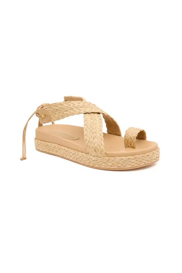Women Evie Raffia Platform Sandal Natural Aje Shoes
