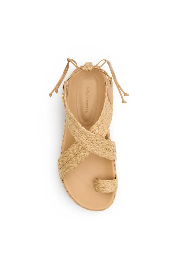 Women Evie Raffia Platform Sandal Natural Aje Shoes
