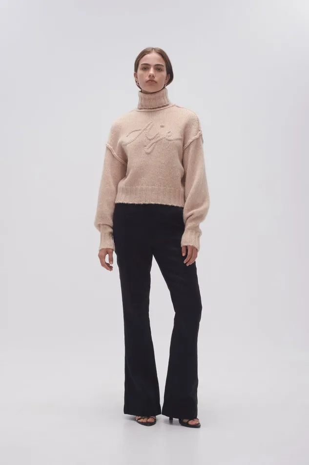 Women Evita Balloon Sleeve Jumper Sandstone Beige Aje Knitwear and Jumpers
