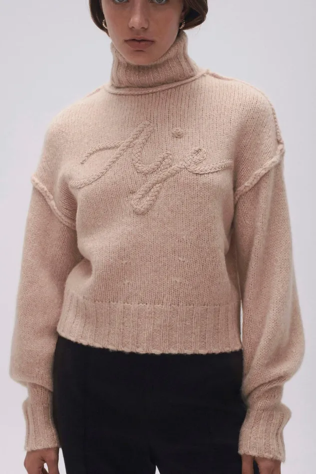 Women Evita Balloon Sleeve Jumper Sandstone Beige Aje Knitwear and Jumpers
