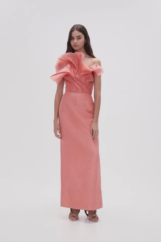 Women Flame Crop Top Guava Pink Aje Tops