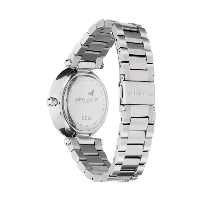 Women Floral Watches Olivia Burton 34mm Floral TBar White and Silver Bracelet Watch Women Floral Watches Olivia Burton 34mm Floral TBar White and Silver Bracelet Watch