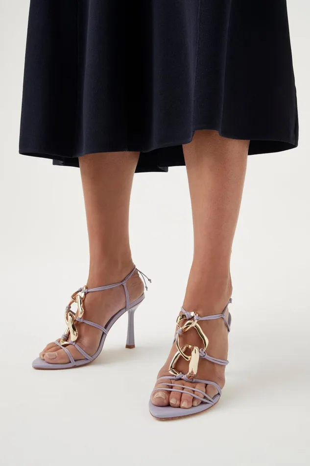 Women Fondation Links Strappy Heel Cool Lavender Aje Shoes