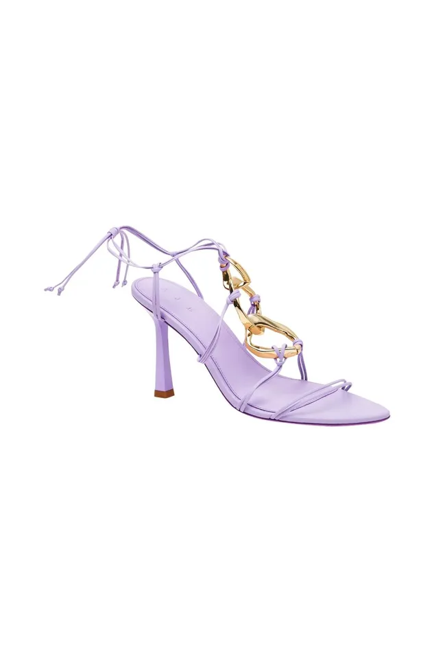 Women Fondation Links Strappy Heel Cool Lavender Aje Shoes